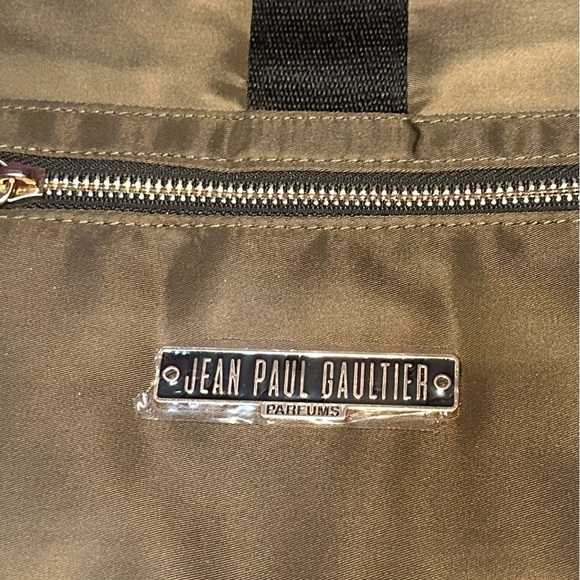 Jean Paul Gaultier PARFUM Olive Green Nylon Backpack | NWOT | Orange Interior - Picture 8 of 8